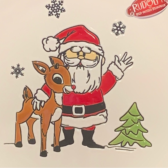 Santa & Rudolph Ceramic Dinner Plate - Rudolph the Red-Nosed Reindeer Collection - Picture 3 of 6